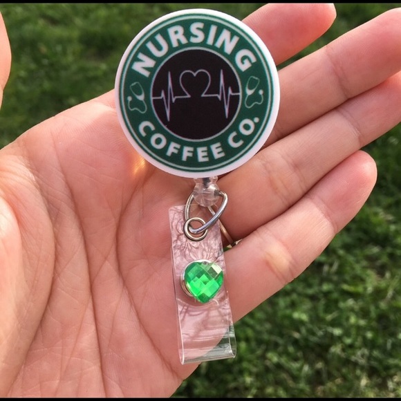 Hand Crafted Accessories - Nursing Coffee Co. Retractable Badge Holder